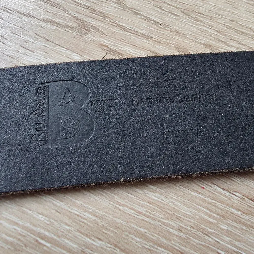 Bill Adler Dark Brown Leather Belt sz 36 R-29040 Minimalist Casual Basic Work